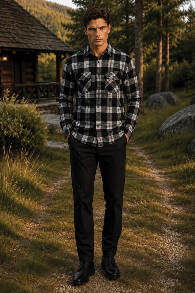 Aspen Flannel Long Sleeve Shirt - Black