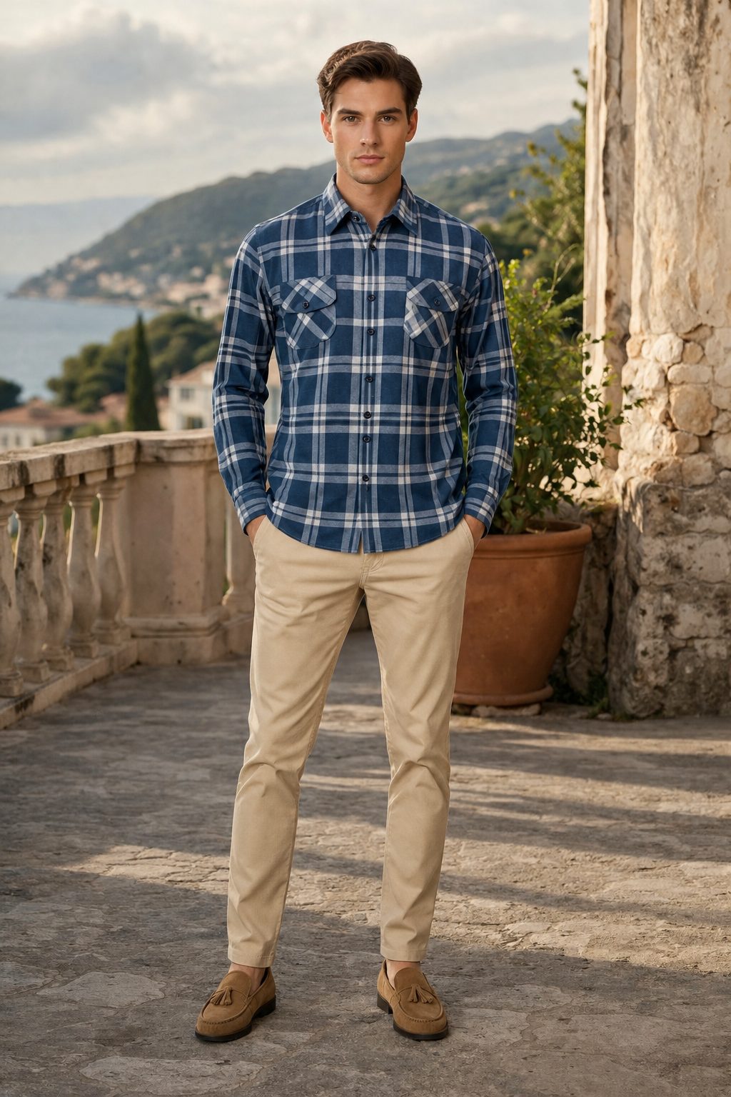 Aspen Flannel Long Sleeve Shirt - Navy
