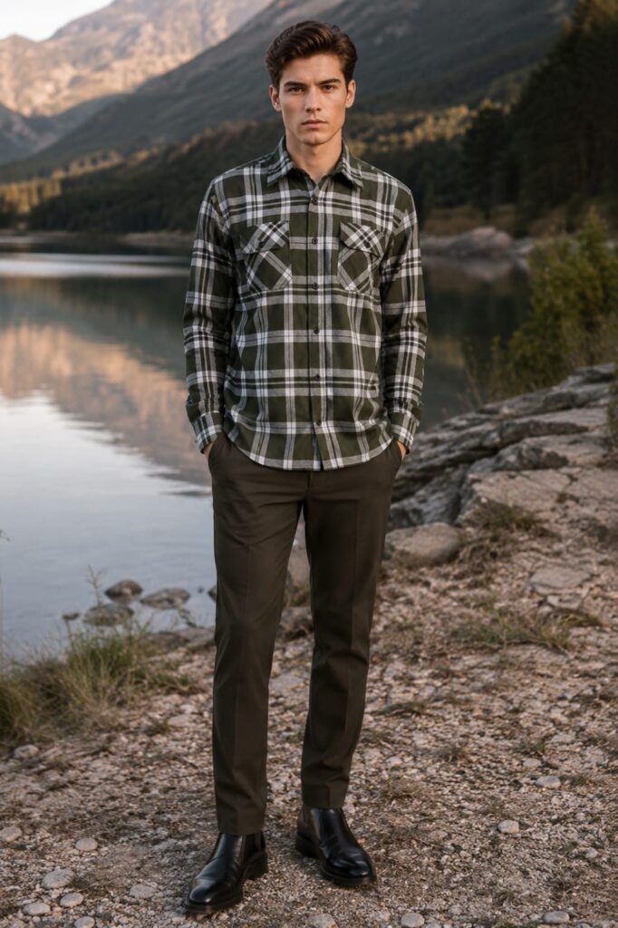 Aspen Flannel Long Sleeve Shirt - Olive