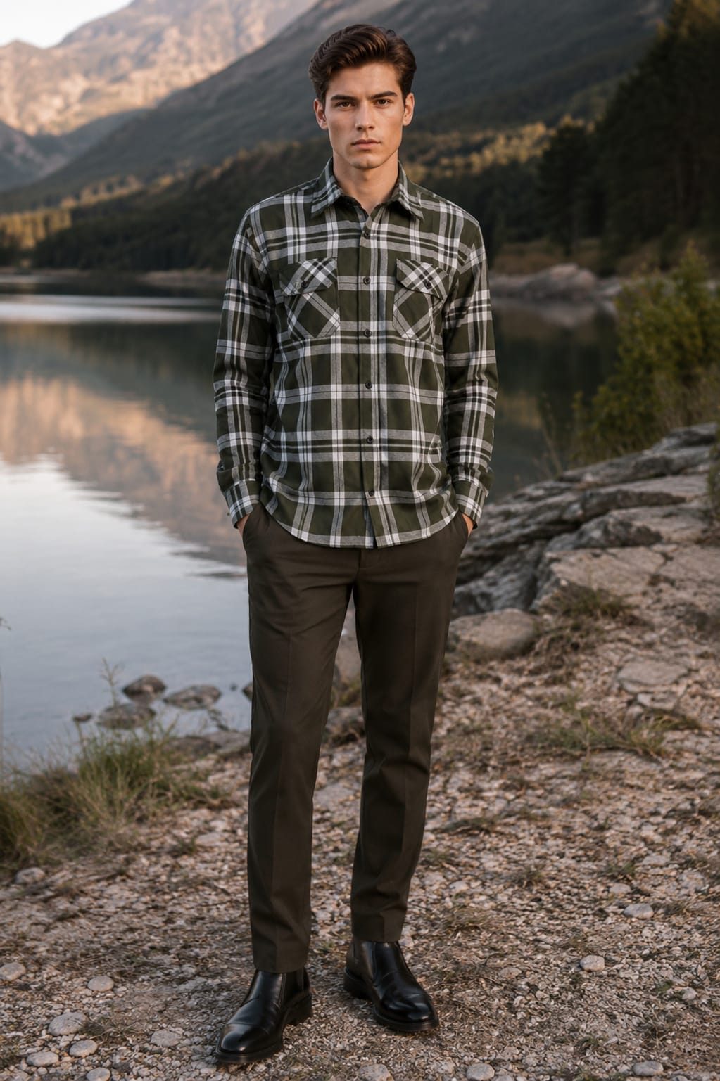 Aspen Flannel Long Sleeve Shirt - Olive