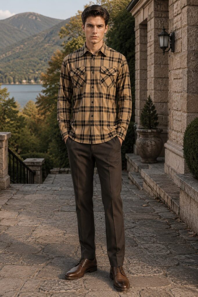 Aspen Flannel Long Sleeve Shirt - Sand