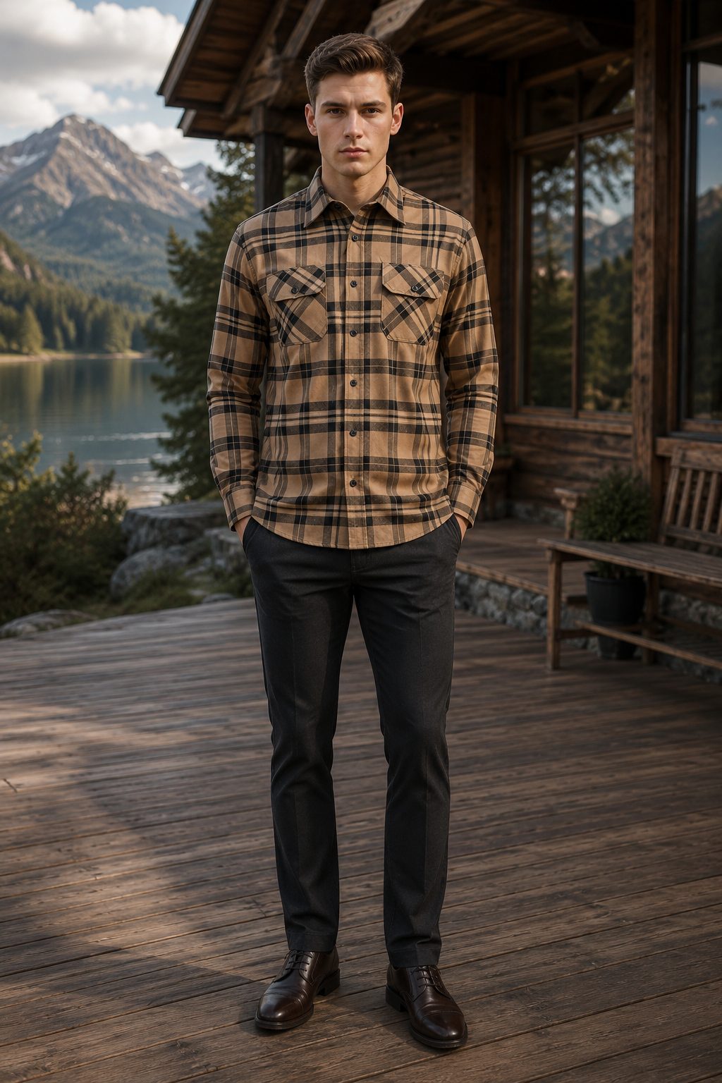 Aspen Flannel Long Sleeve Shirt - Tan