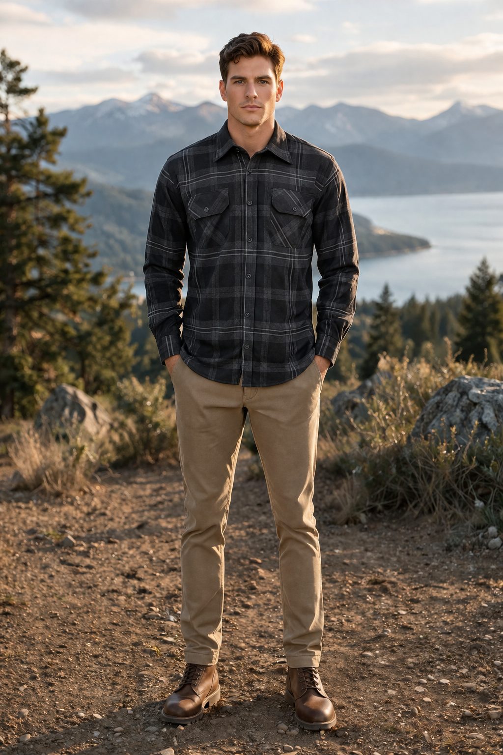 Aspen Flannel Long Sleeve Shirt - Black