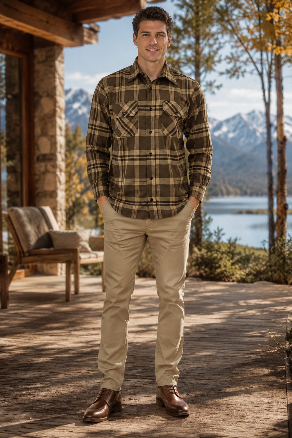 Aspen Flannel Long Sleeve Shirt - Brown