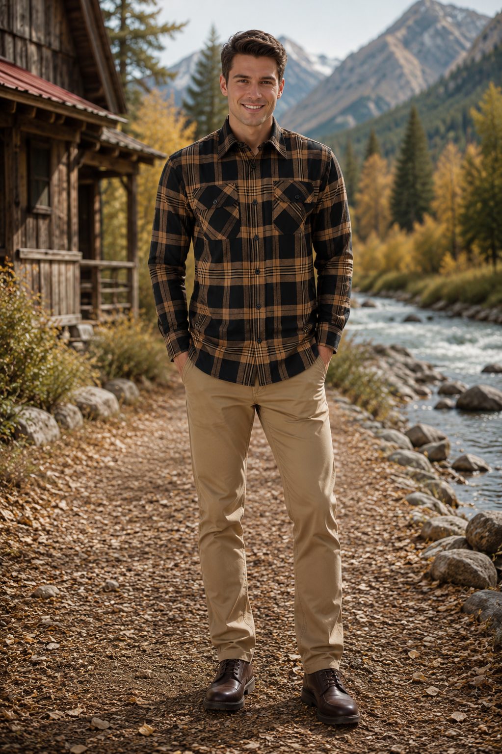 Aspen Flannel Long Sleeve Shirt - Tan