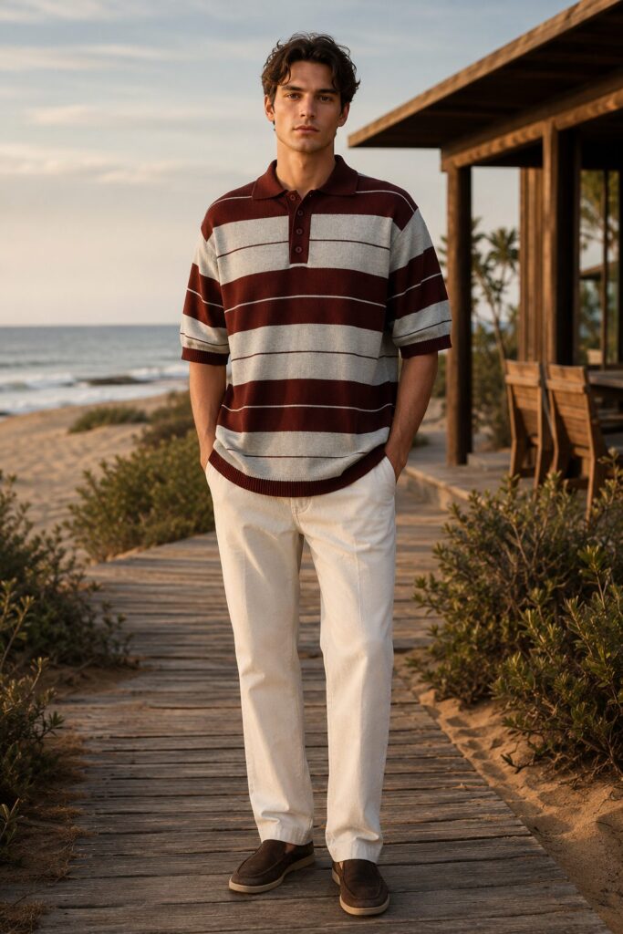 Highland Stripe Sweater - Burgundy