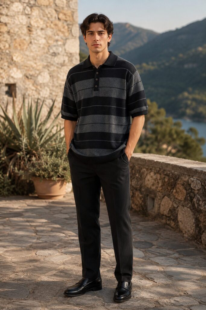 Highland Stripe Sweater - Black
