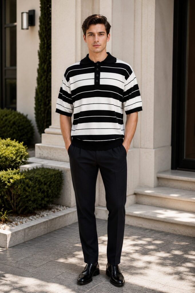 Highland Stripe Sweater - White