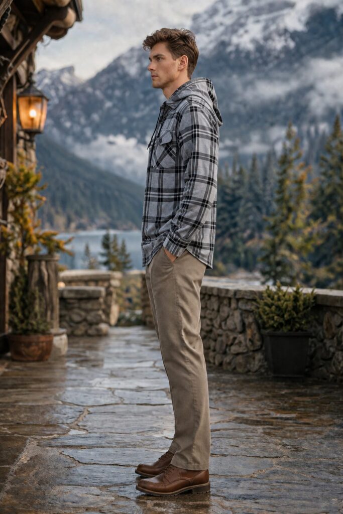 Denali Flannel Hoody Jacket - Light Grey