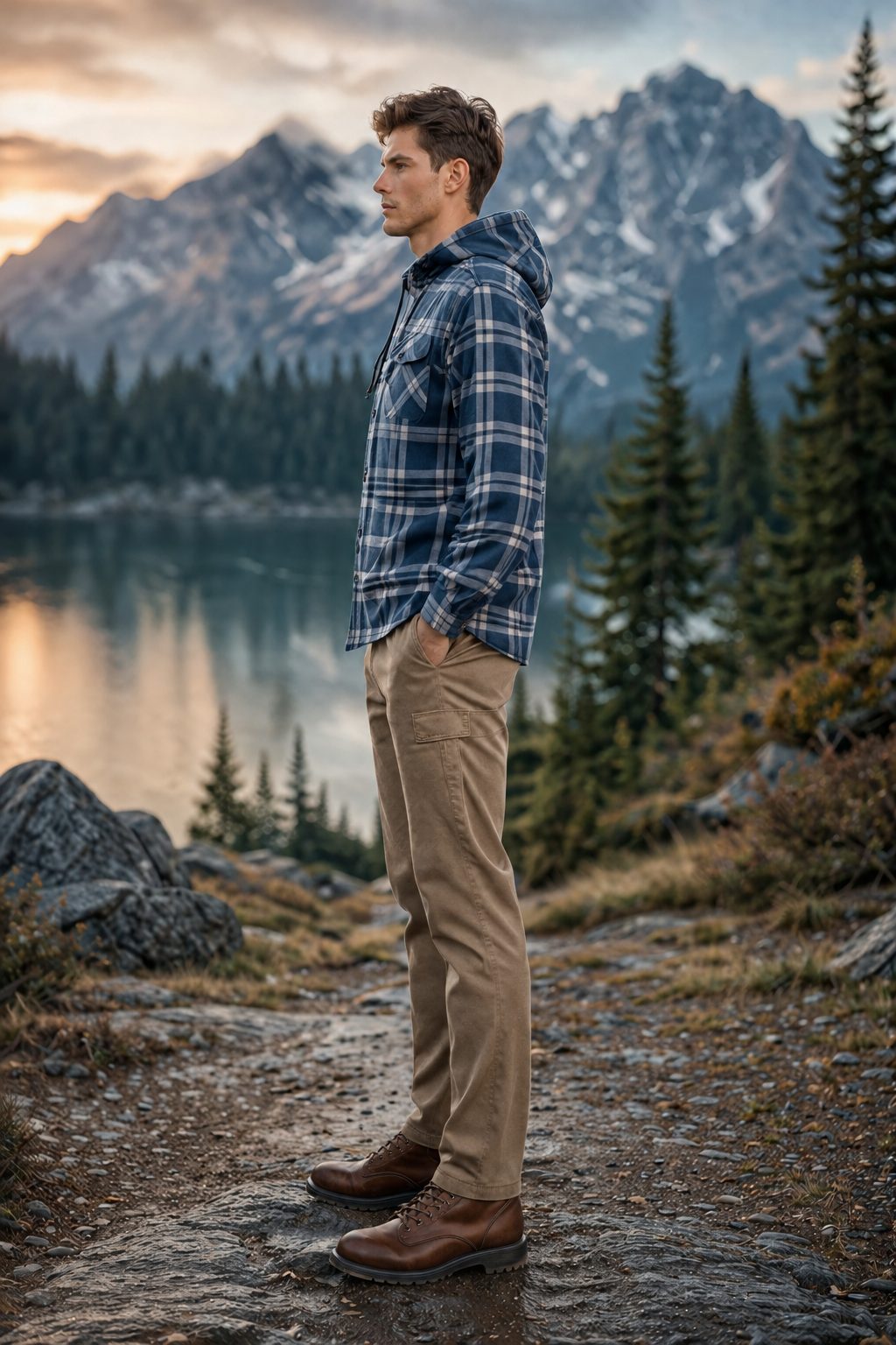 Denali Flannel Hoody Jacket - Navy