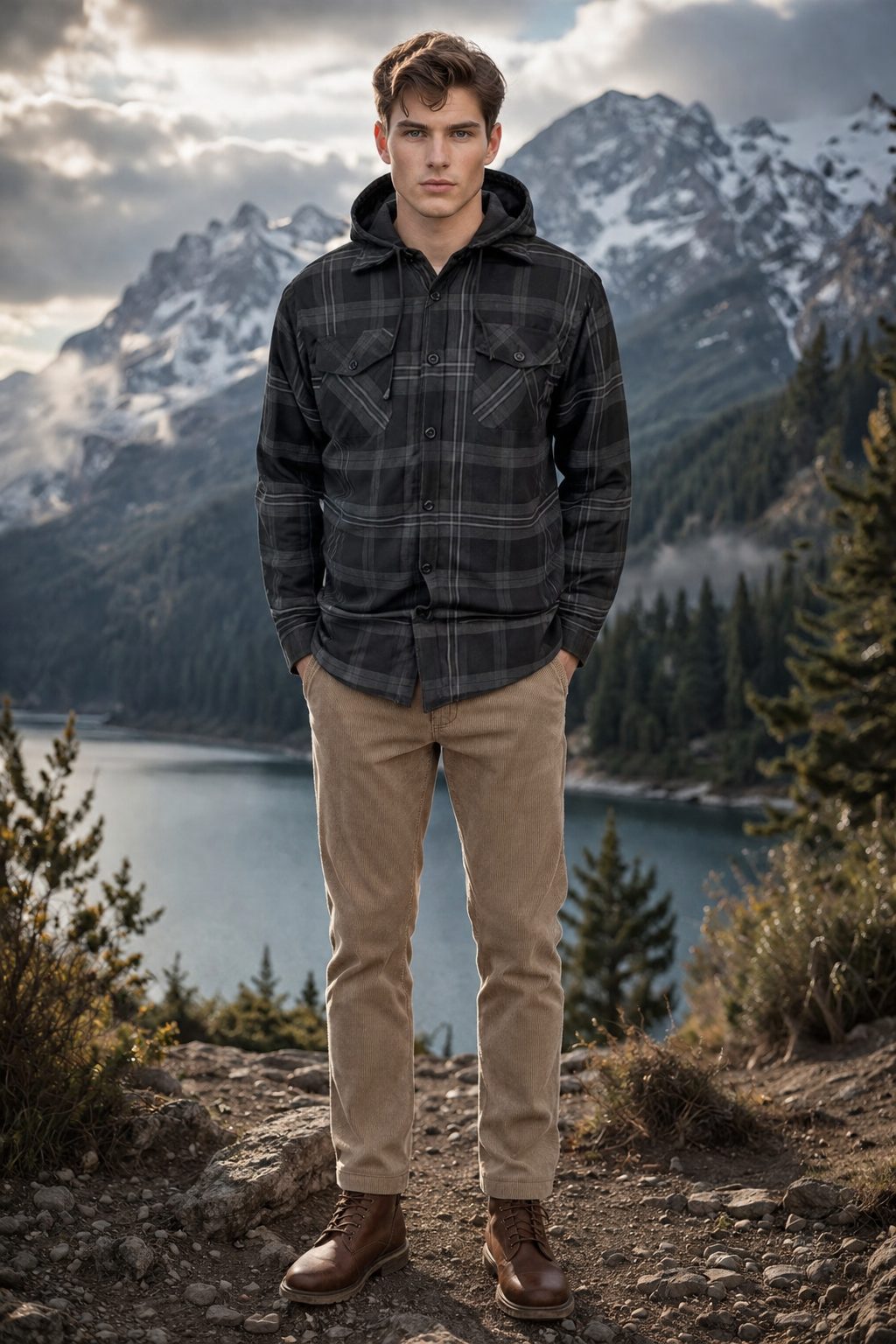 Denali Flannel Hoody Jacket - Dark Grey