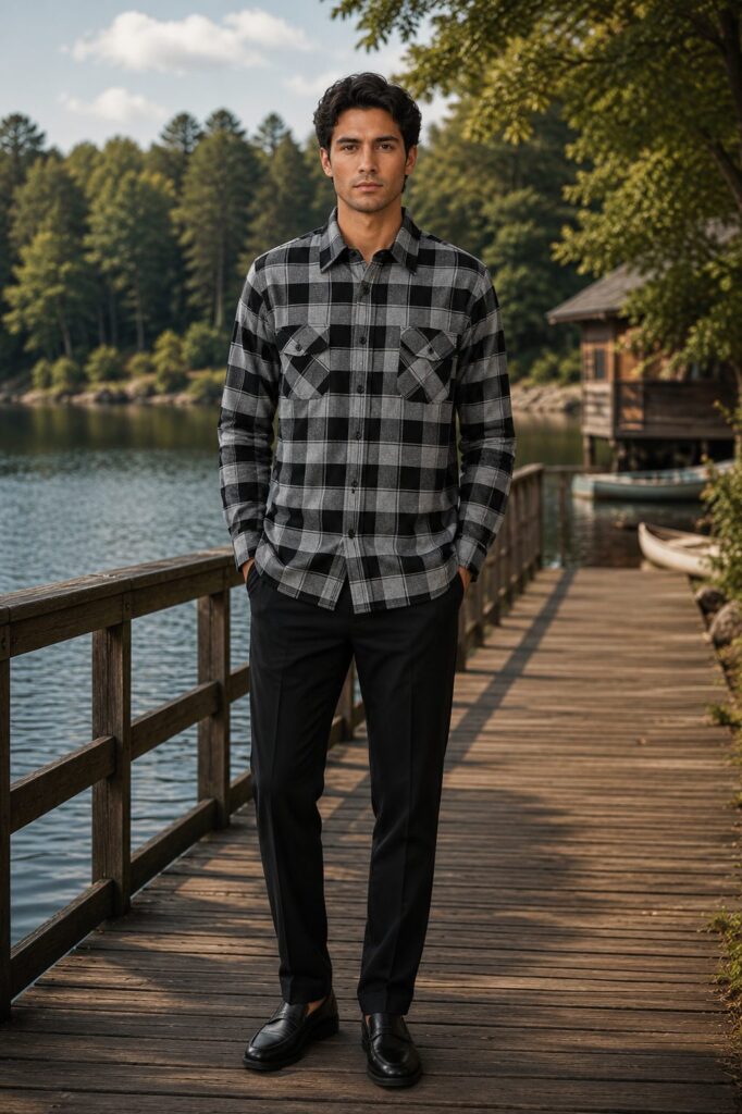 Timber Flannel Long Sleeve Shirt - Light Grey