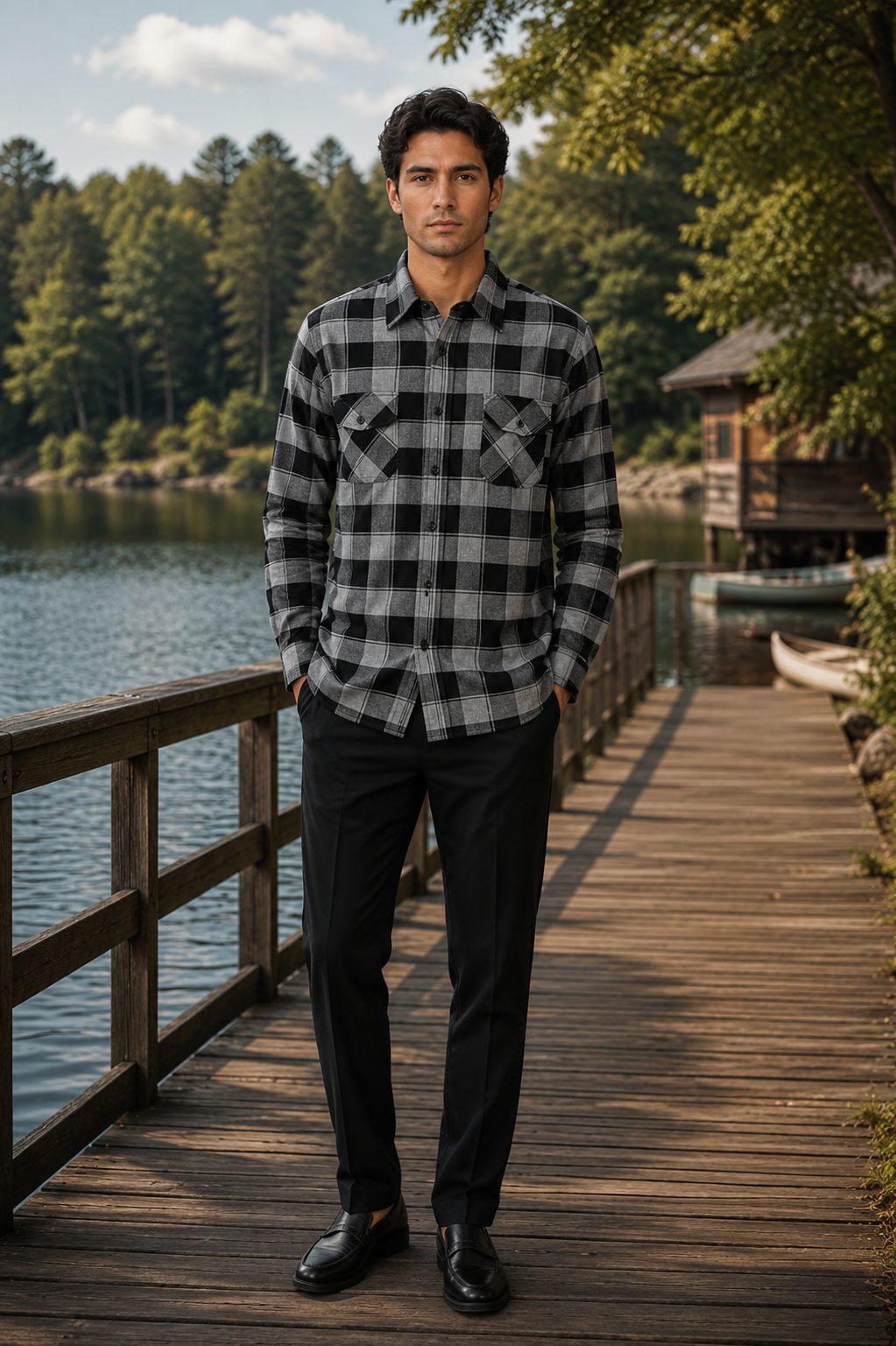 Timber Flannel Long Sleeve Shirt - Light Grey