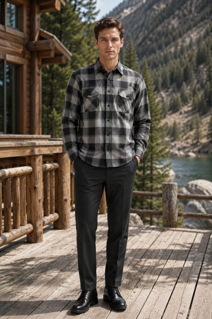 Timber Flannel Long Sleeve Shirt - Light Grey