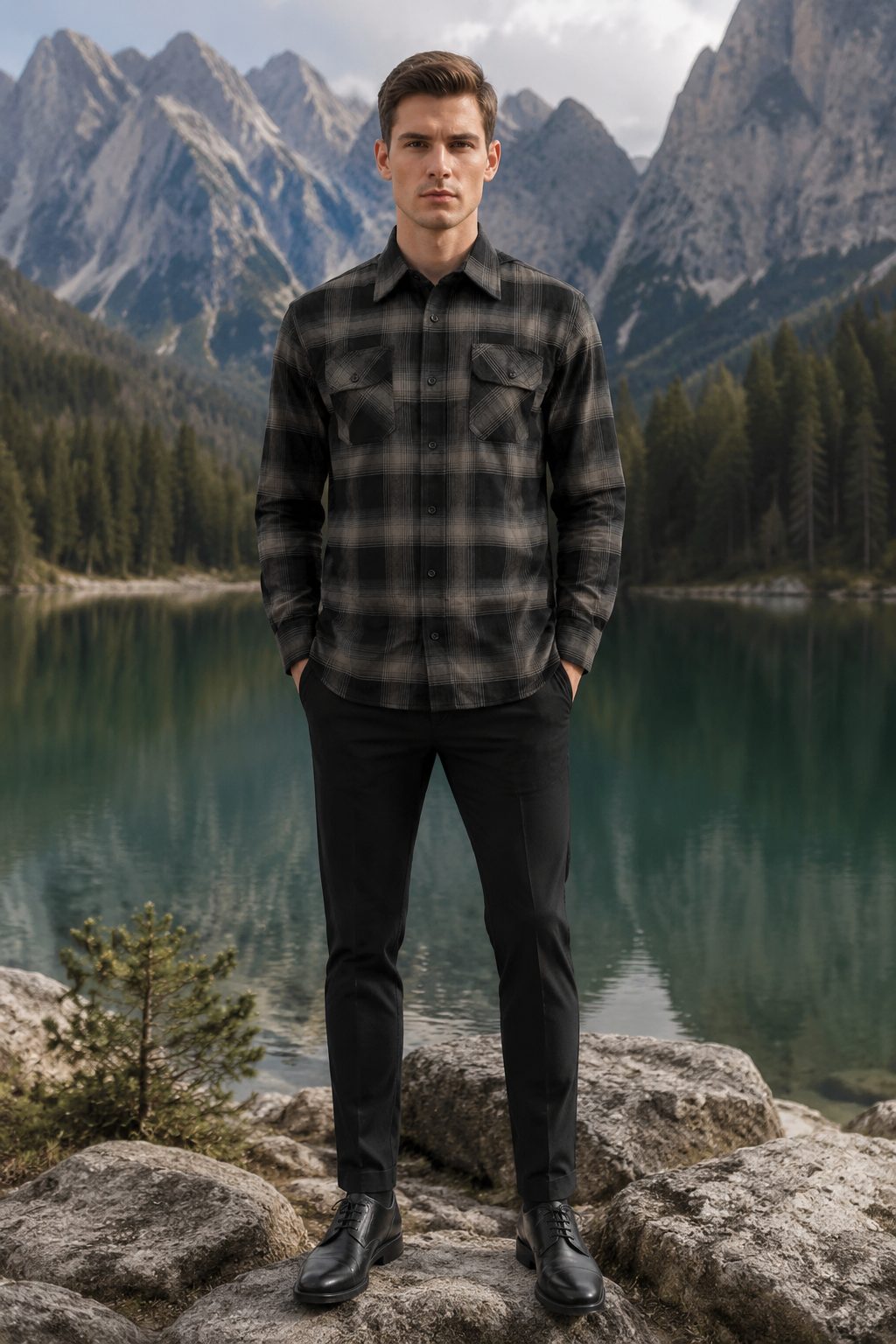 Timber Flannel Long Sleeve Shirt - Light Grey