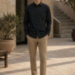Meridian Twill Long Sleeve Shirt - Black